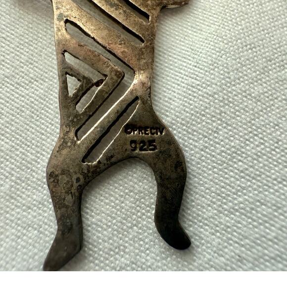 Vintage PRECIV Sterling Silver Modernist Dancing Man Earrings - Picture 6 of 7